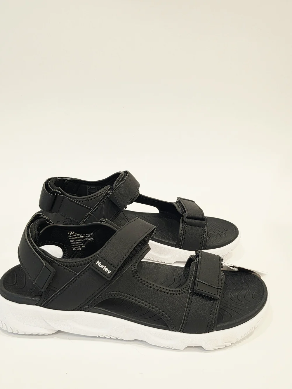Hurley Black and White Men's Sport Sandals